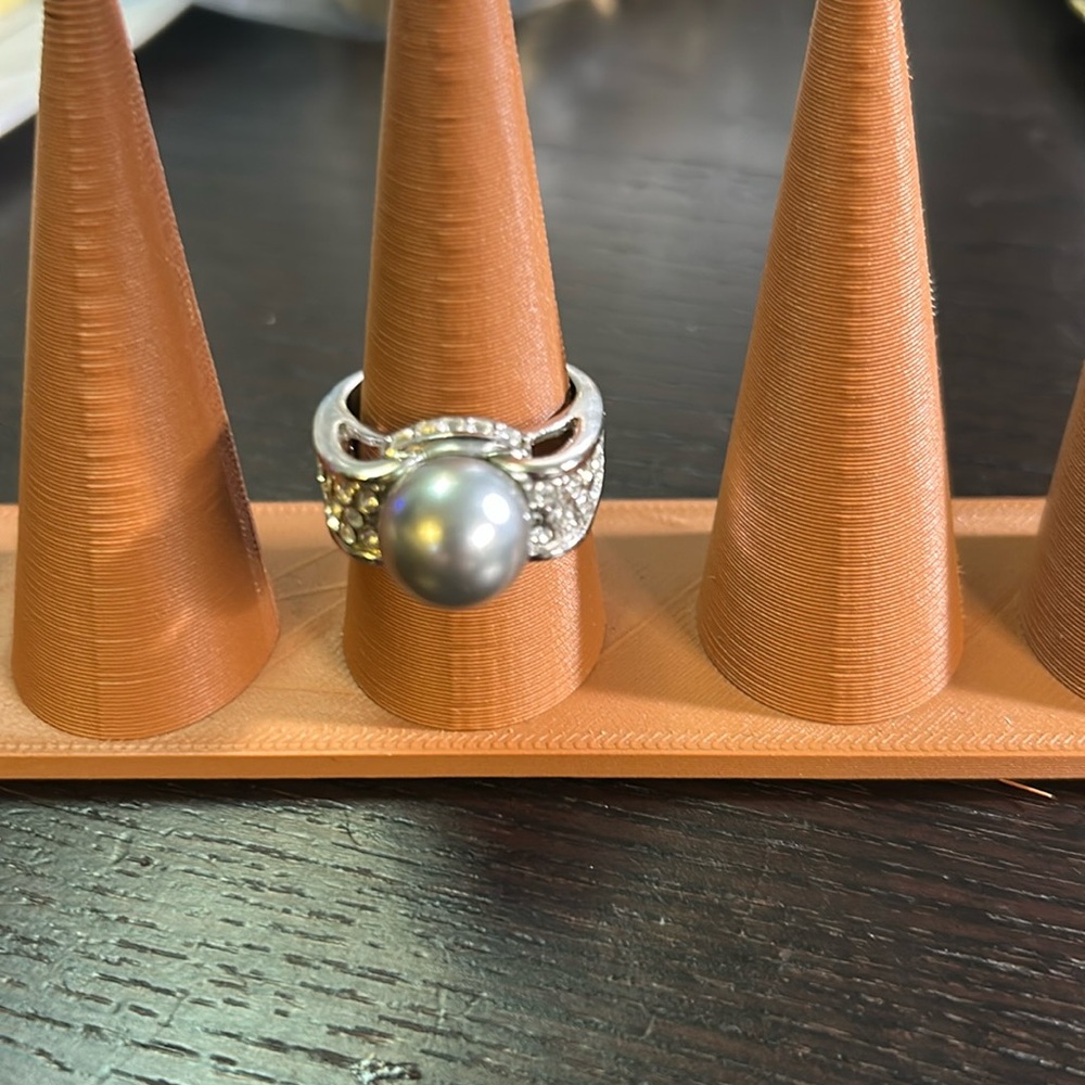 Statement Sterling Silver and designer style ring aprox 9-9.5